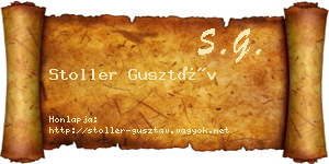 Stoller Gusztáv névjegykártya